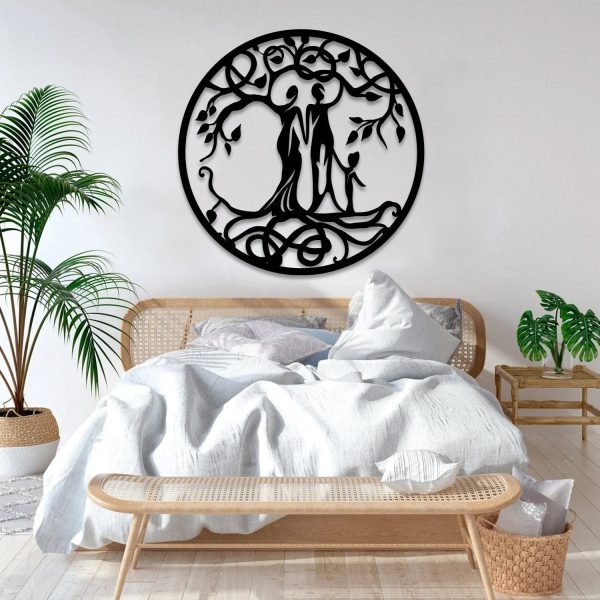 Mom, Dad And Kid Tree Of Life Metal Sign, Wedding Gift Laser Cut Metal - Image 2