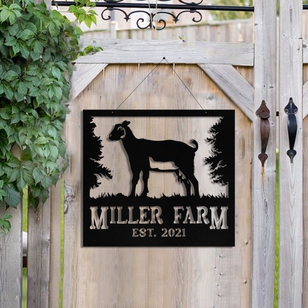 Personalized Metal Farm Sign Nigerian Dwarf Goat Monogram Laser Cut Me - Image 2