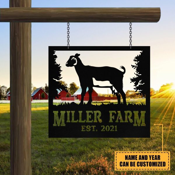 Personalized Metal Farm Sign Nigerian Dwarf Goat Monogram Laser Cut Me