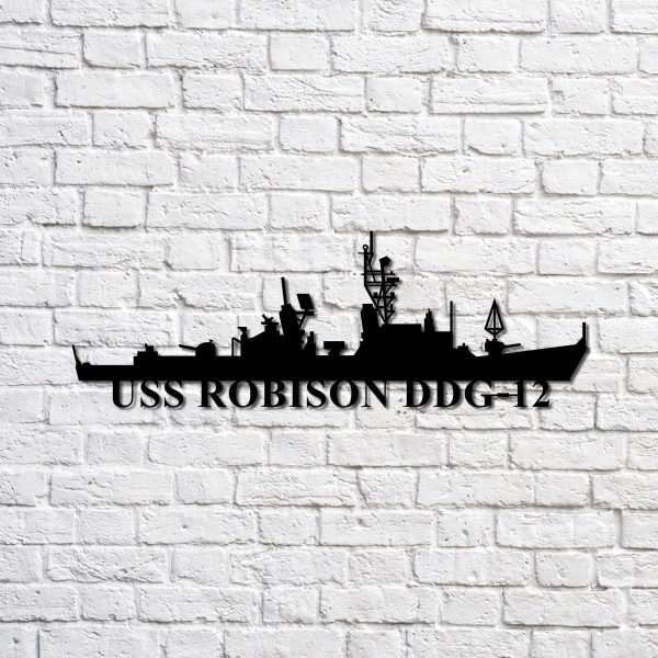 Uss Robison Ddg12 Navy Ship Metal Sign, Memory Wall Metal Sign Gift Fo