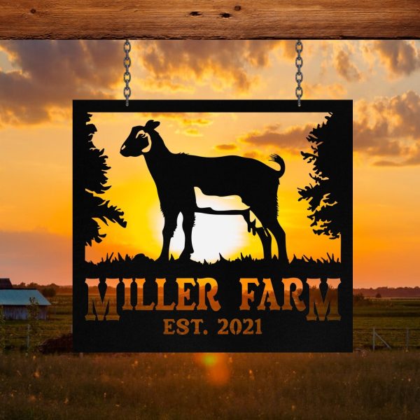 Personalized Metal Farm Sign Nigerian Dwarf Goat Monogram Laser Cut Me - Image 3