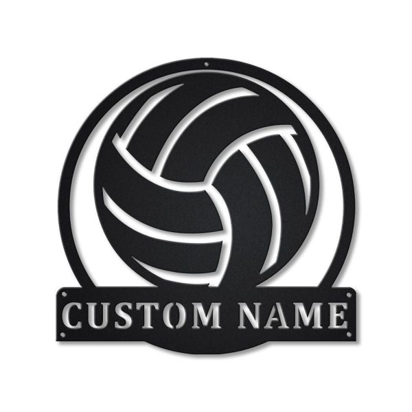 Personalized Volleyball Monogram Metal Sign Art, Custom Volleyball Met