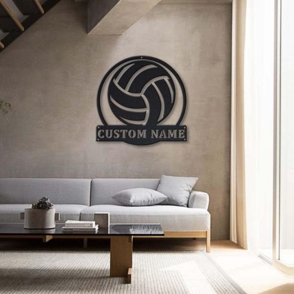 Personalized Volleyball Monogram Metal Sign Art, Custom Volleyball Met - Image 2