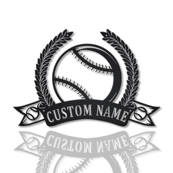 Personalized Baseball Monogram Metal Sign Art, Metal Wall Art, Basebal