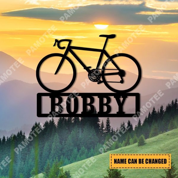 Personalized Name Bike Metal Art, Fahrrad Wall Decoration, Metal Laser