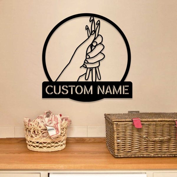 Personalized Crochet Knitting Metal Sign, Wedding, Anniversary Gift Fo - Image 2