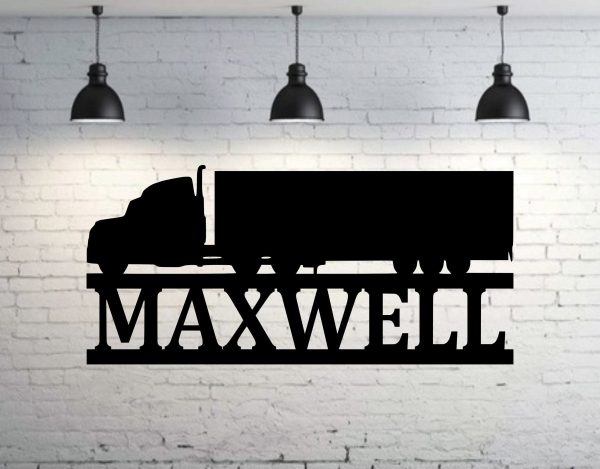 Custom Truck Driver Name Sign Semi Truck Wall Sign Tractor Trailer Gif