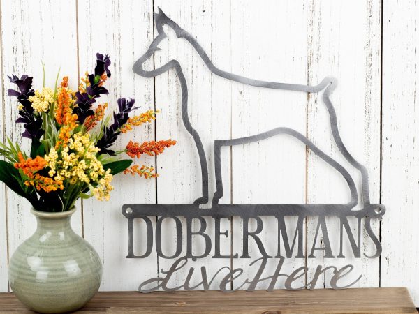 Doberman Sign Doberman Pinscher Dog Silhouette Sign Beware Of Dog Sign