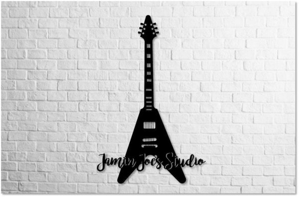 Flying V Guitar Replace With Your Name On The Sign Metal Sign Cut Meta