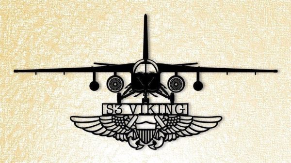 S3 Viking With Nfo (naval Flight Officer) Wings Metal Sign Cut Metal S