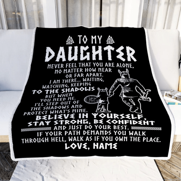 Personalized To My Daughter Blanket Viking Never Feel You Are Alone Sc - Image 3