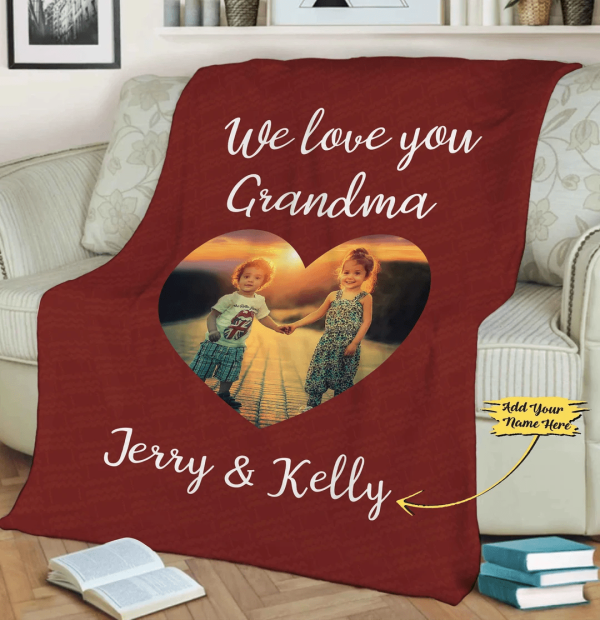 Custom Photo Blanket for Grandma Custom Grandma Gifts From Grandchildr