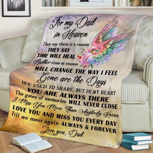 To My Dad In Heaven Blanket, Always And Forever Personalized Blanket F - Image 2