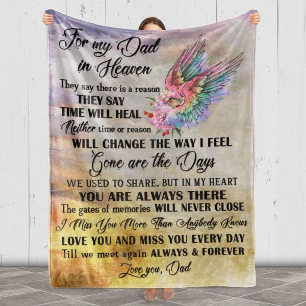 To My Dad In Heaven Blanket, Always And Forever Personalized Blanket F - Image 3