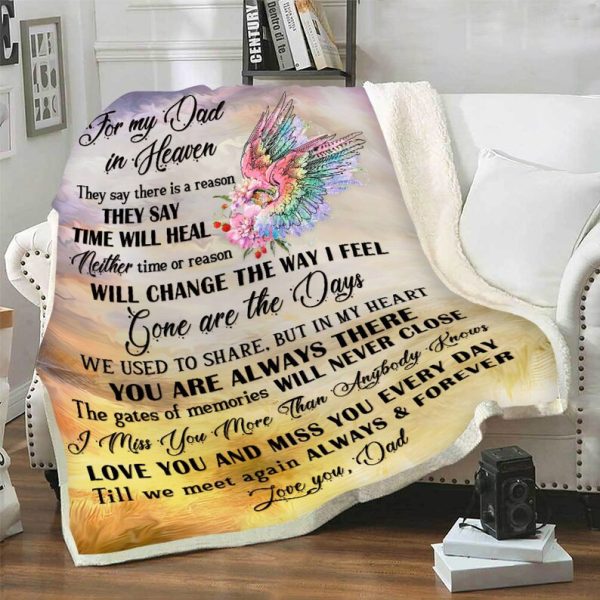 To My Dad In Heaven Blanket, Always And Forever Personalized Blanket F - Image 4