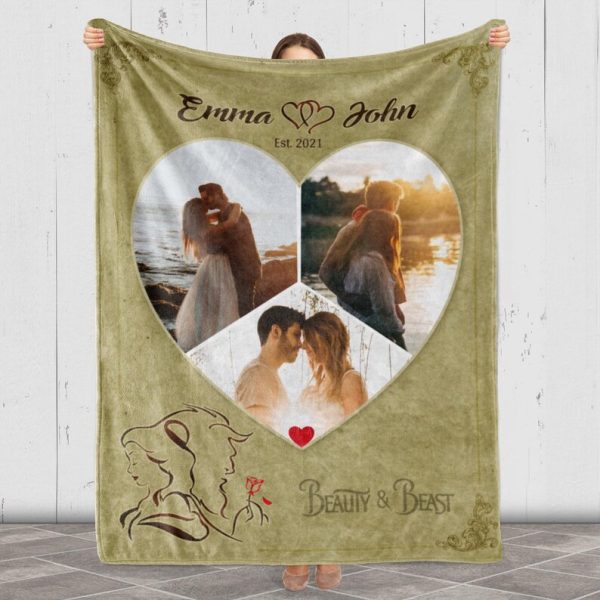 Customized Beauty And Beast Blanket For Valentine's Day Anniversary Bi - Image 4