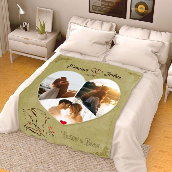 Customized Beauty And Beast Blanket For Valentine's Day Anniversary Bi - Image 6