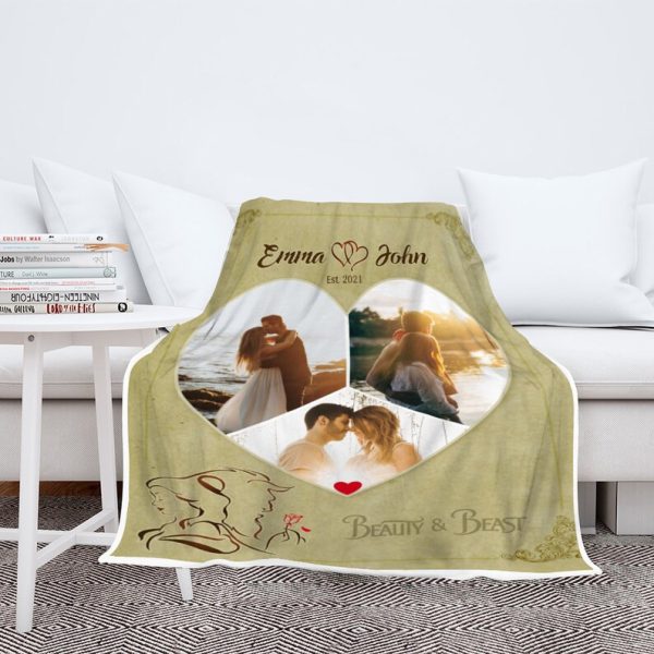 Customized Beauty And Beast Blanket For Valentine's Day Anniversary Bi - Image 8