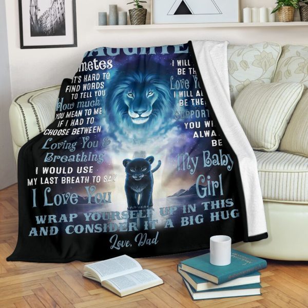 Dad To My Daughter How Much You Mean To Me Fleece Blanket Fleece Blank