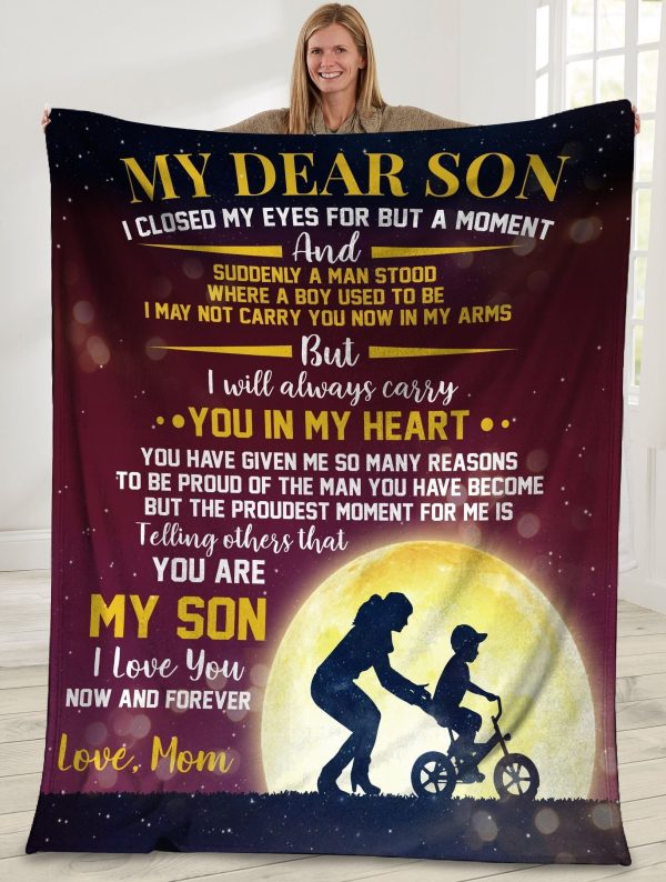 I Will Always Carry You In My Heart For Son Fleece Blanket - Image 2