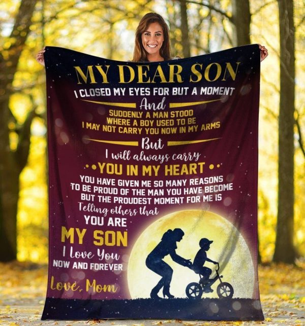 I Will Always Carry You In My Heart For Son Fleece Blanket - Image 3