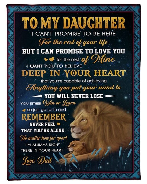 You Will Never Lose Dad To Daughter Fleece Blanket Fleece Blanket