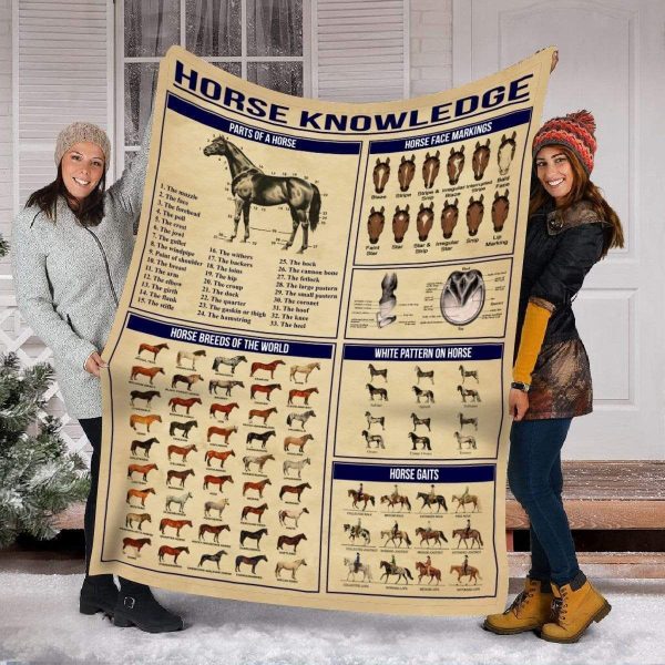 Horse Knowledge Fleece Blanket Gift For Men