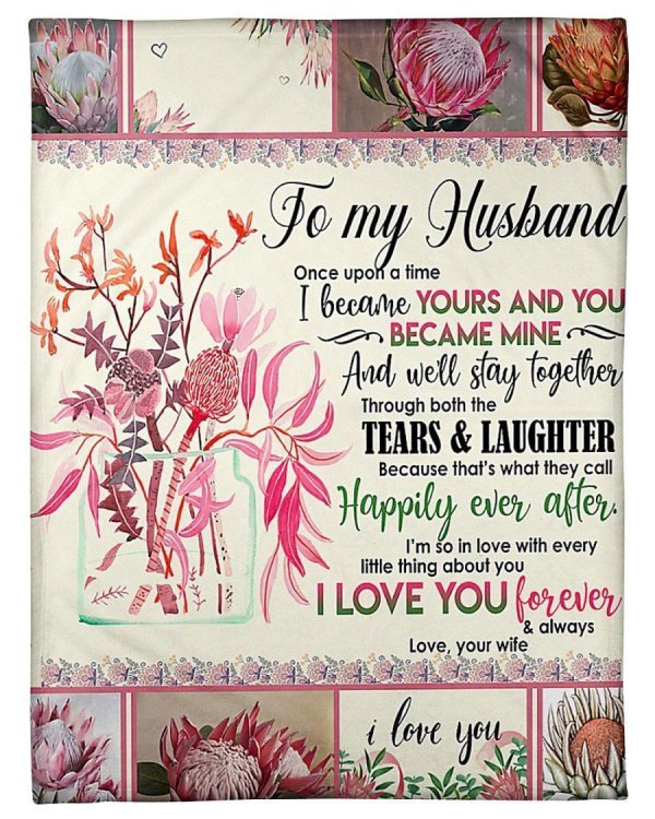 To My Husband I Love You Forever Gifts From Wife Fleece Blanket