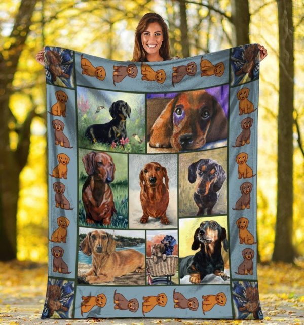 3d Dachshund Doxie Wiener Gift For Dog Lovers Fleece Blanket