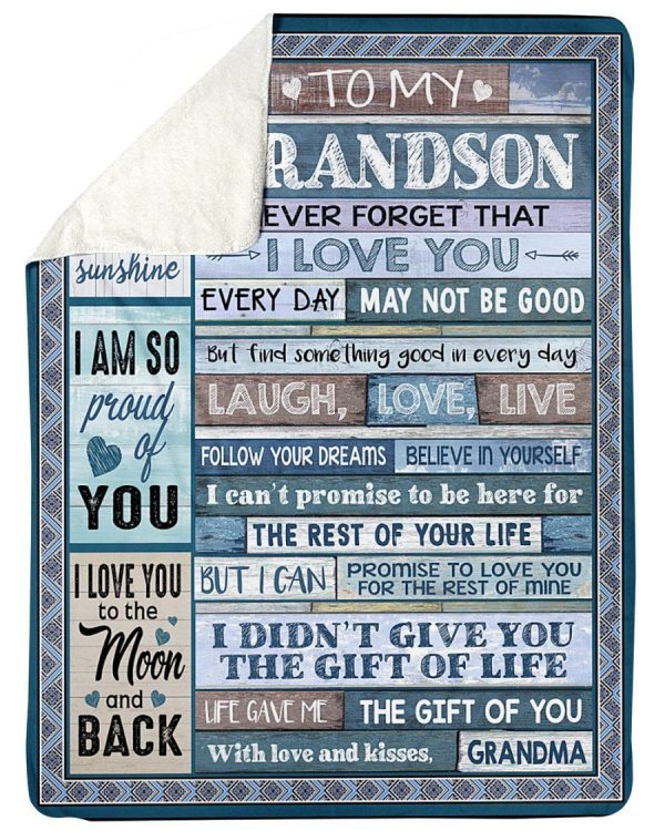 Present For Grandson Never Forget I Love You Custom Design Fleece Blan