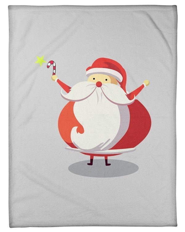 Cute Santa Claus Orange Fleece Blanket Fleece Blanket - Image 2