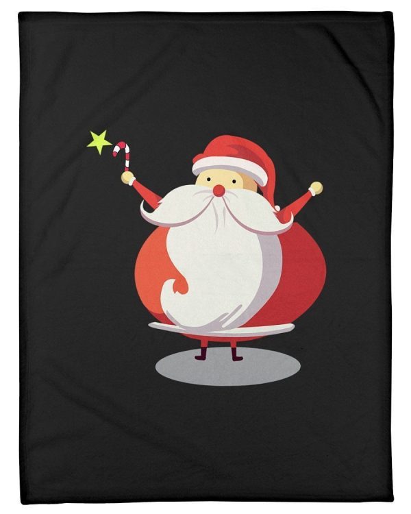 Cute Santa Claus Orange Fleece Blanket Fleece Blanket - Image 3