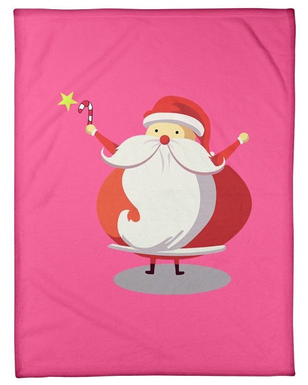 Cute Santa Claus Orange Fleece Blanket Fleece Blanket - Image 4