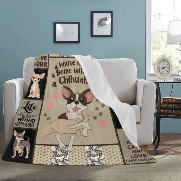 A House Is Not A Home Without A Chihuahua Dog Fleece Blanket - Image 3