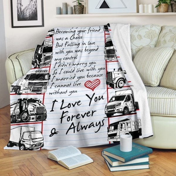 Truck Driver Meeting You Was Fate Printed Fleece Blanket - Image 2