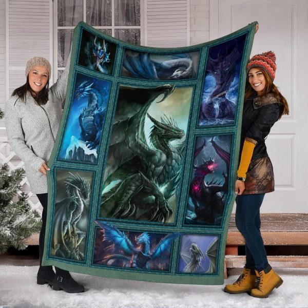 Graphic Dragon Fleece Blanket Gift Idea For Dragon Lovers - Image 6