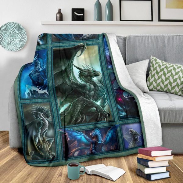 Graphic Dragon Fleece Blanket Gift Idea For Dragon Lovers - Image 3