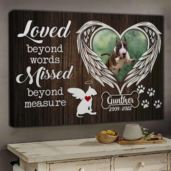 Personalized Canvas Prints Name And Date, Custom Dog Breeds Silhouettes - Loved Beyond Words Missed Beyond Measure, Forever In My Heart Dem Canvas - Image 3