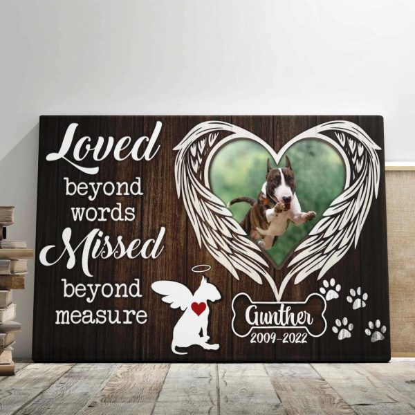 Personalized Canvas Prints Name And Date, Custom Dog Breeds Silhouettes - Loved Beyond Words Missed Beyond Measure, Forever In My Heart Dem Canvas - Image 4