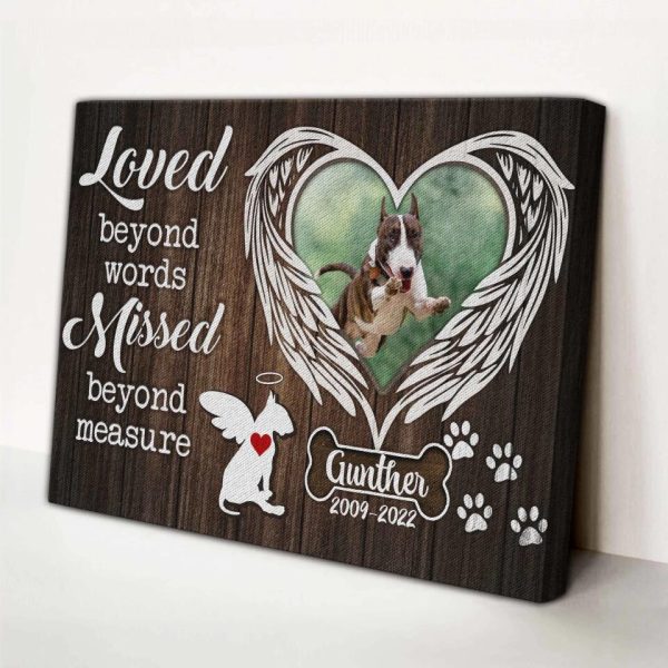 Personalized Canvas Prints Name And Date, Custom Dog Breeds Silhouettes - Loved Beyond Words Missed Beyond Measure, Forever In My Heart Dem Canvas - Image 5