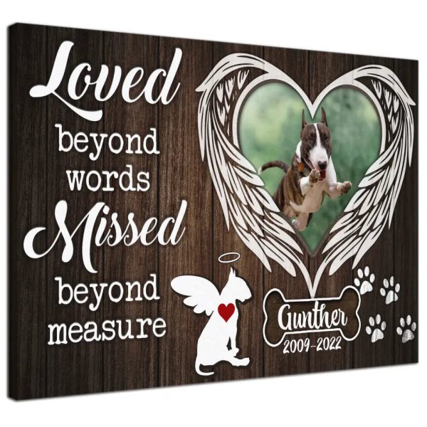 Personalized Canvas Prints Name And Date, Custom Dog Breeds Silhouettes - Loved Beyond Words Missed Beyond Measure, Forever In My Heart Dem Canvas - Image 6