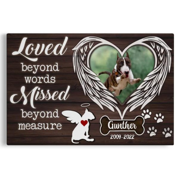 Personalized Canvas Prints Name And Date, Custom Dog Breeds Silhouettes - Loved Beyond Words Missed Beyond Measure, Forever In My Heart Dem Canvas - Image 7