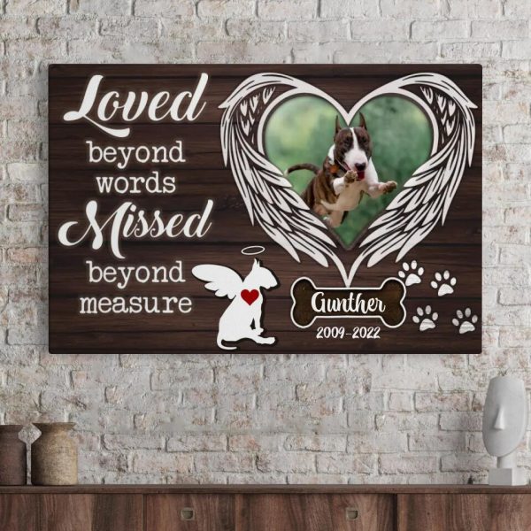 Personalized Canvas Prints Name And Date, Custom Dog Breeds Silhouettes - Loved Beyond Words Missed Beyond Measure, Forever In My Heart Dem Canvas - Image 8