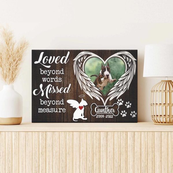 Personalized Canvas Prints Name And Date, Custom Dog Breeds Silhouettes - Loved Beyond Words Missed Beyond Measure, Forever In My Heart Dem Canvas