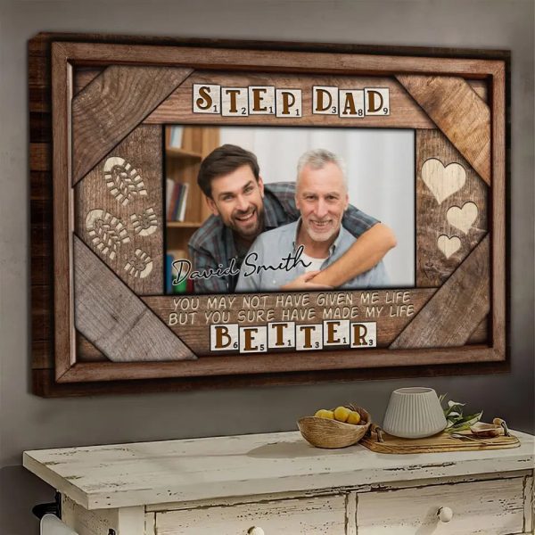 Personalized Canvas Prints, Custom Photo And Name, Gift For Dad, Father's Day Gift, Love Dad, Step Dad Better Dem Canvas - Image 3