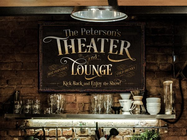 here Canvas Personalized Home Theater Decor | Theater and Lounge Sign | Large Theater Room Decor | Movie Room Sign | Modern Farmhouse | Large Metal Sign - Image 4