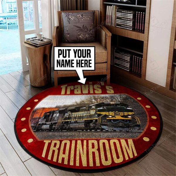 Personalized Erie Railroad Living Room Round Mat Circle Rug - Image 2