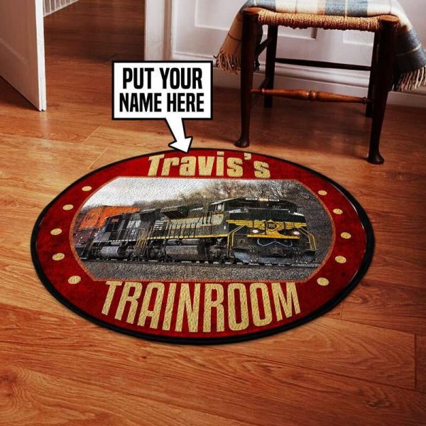 Personalized Erie Railroad Living Room Round Mat Circle Rug