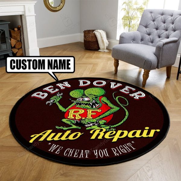 Personalized Chop Shop Hot Rod Round Mat Round Floor Mat Room Rugs Carpet Outdoor Rug Washable Rugs - Image 3