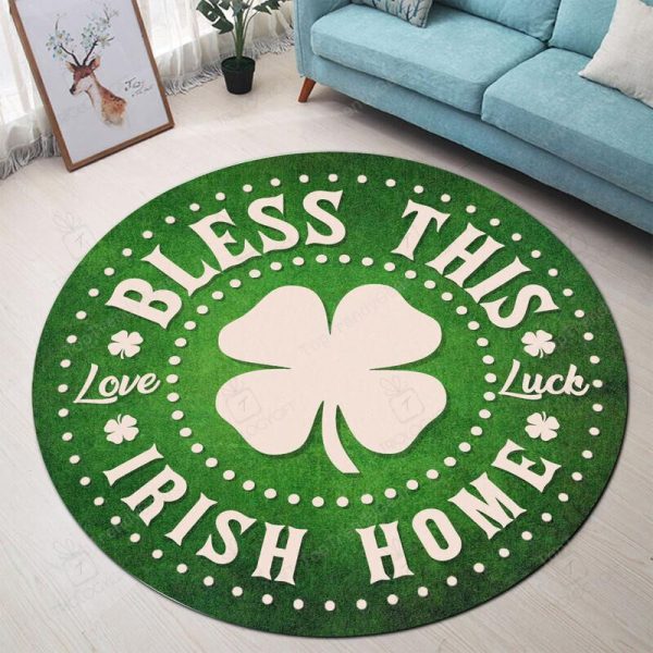 Bless This Irish Home Round Mat Round Floor Mat Room Rugs Carpet Outdoor Rug Washable Rugs - Image 3